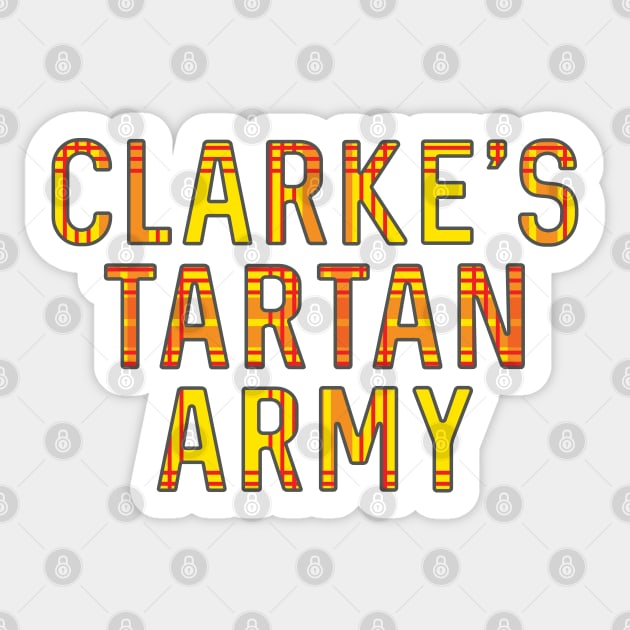 Clarke's Tartan Army, Scottish Lion Rampant Coloured Tartan, Scottish Football Slogan Sticker by MacPean